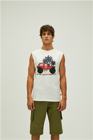 Days Off Tank-Top Off-Whıte